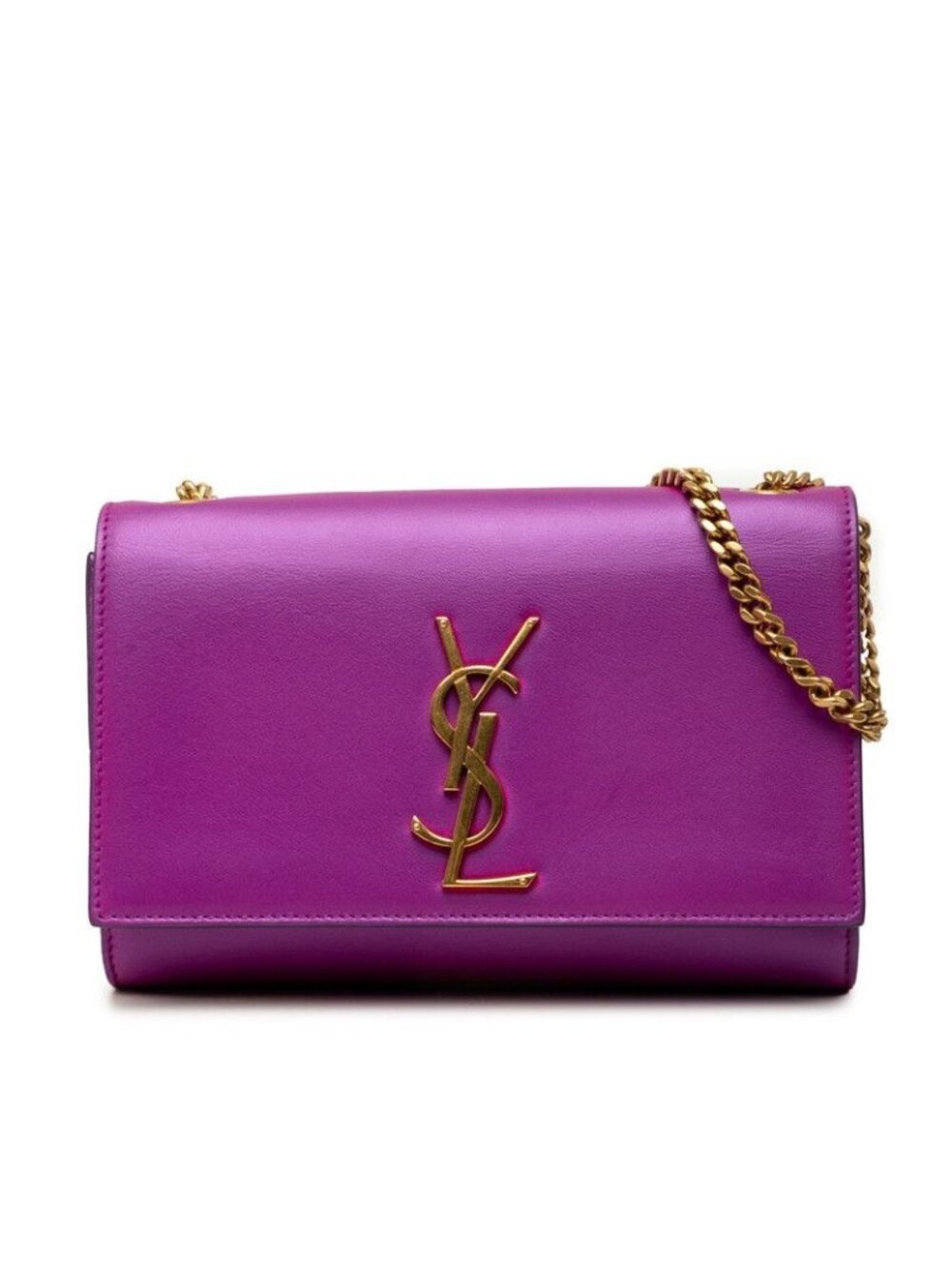 Saint Laurent Kate Crossbody Chain Shoulder Bag Purple Leather
